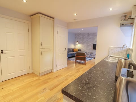 Fridge, dishwasher, electric kettle, toaster