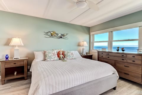 Oceanfront Primary has King Bed and Direct Balcony Access