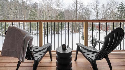 Private Deck | Adirondack Chairs | Snow-Covered Forest Views | Second Floor