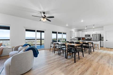 The open-concept floor plan allows everyone to be involved from every corner of the room!