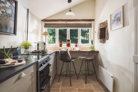 Fridge, dishwasher, electric kettle, toaster