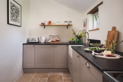 Fridge, dishwasher, electric kettle, toaster