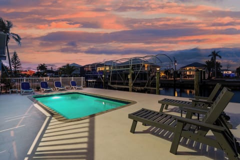 Pool has lights and is heated.
