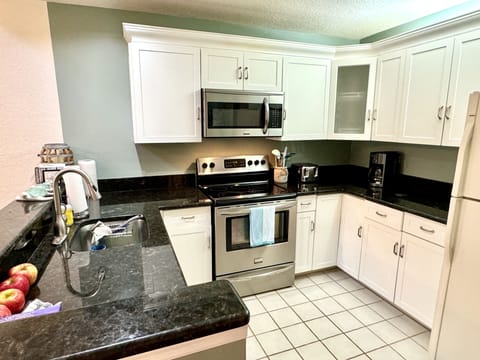 Remodeled kitchen equipped for a long stay.