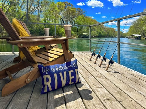 Enjoy a milkshake from The Mercantile on Main Street while fishing off the dock!