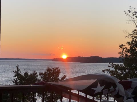 Beautiful sunsets from garage level porch