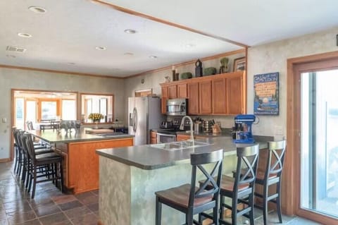 kitchen with seating at the counter