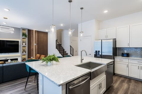 Stairs from the kitchen