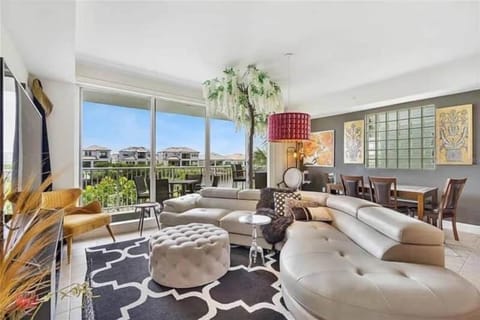 Luxury Townhome | Living area | 80-inch LED TV with digital channels, fireplace, Netflix