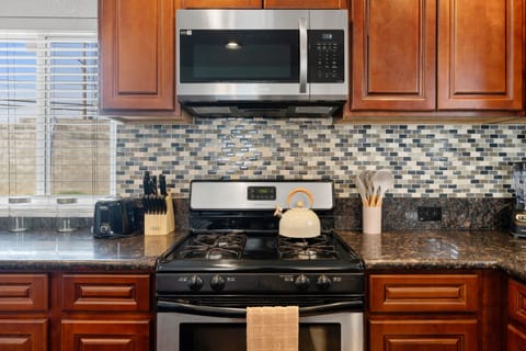 An updated gas stove. Fire it up and make meals for the family. 