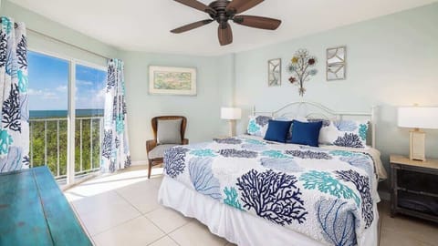 Primary Bedroom with King Bed and Step-out Balcony  with views of the Atlantic