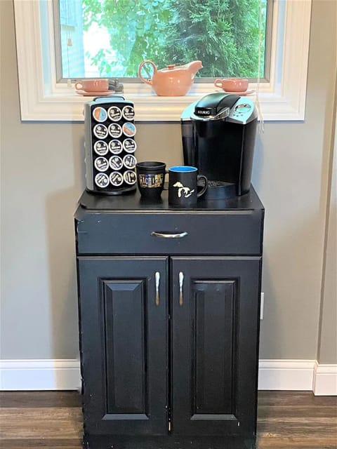 Coffee station. We offer a Keurig, a drip pot and French press pot. 