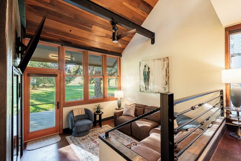 Cozy Living Room with Golf Course/Skiing Views + Gas Fireplace