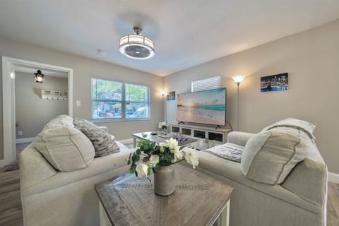 The harmony of comfort and modern convenience in our living room sets the stage for a truly relaxing and enjoyable experience.