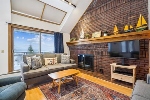 While enjoying the fireplace watch some tv.