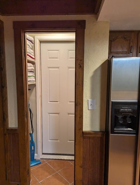 Door to hot tub is right off the kitchen