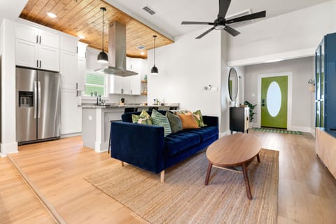 Main house living room, seamlessly connected to kitchen