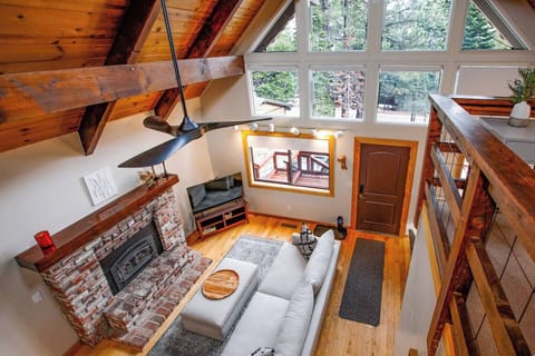 View of the living room from the loft.