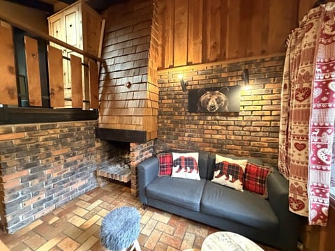Living room with fireplace