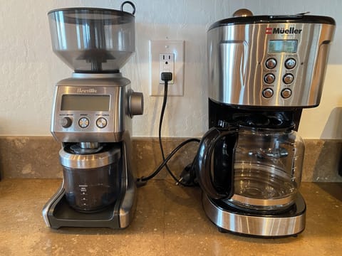 Coffee maker and grinder