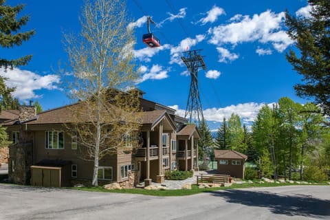 Big Red Soaring Above Tram Tower Building!