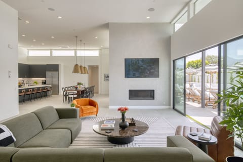 Modern, open-concept living space.