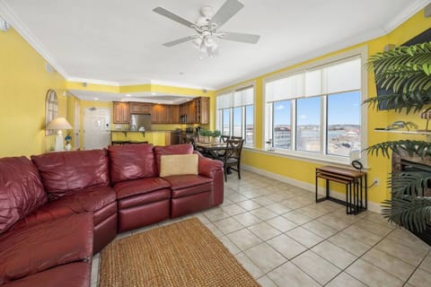 Beautiful views throughout the living room/dining room/kitchen area