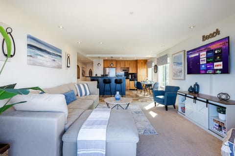 Kitchen is incorporated into the oceanfront experience.