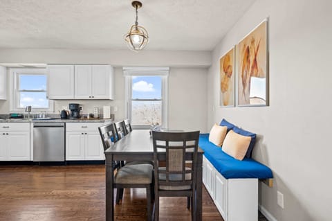 Contemporary kitchen with dining area