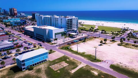 Right in downtown Gulf Shores! The Hangout is just on the otherside of the hotel