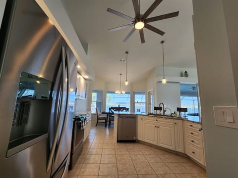 Kitchen with new stainless steel appliances