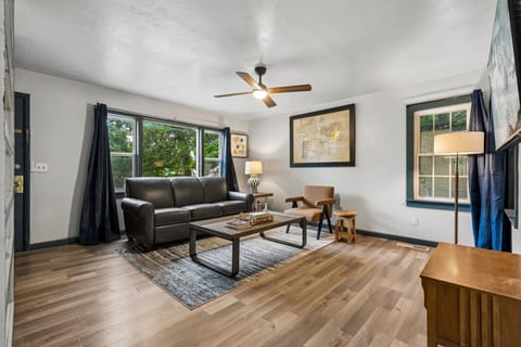 A serene living room where comfort meets clean modern style.