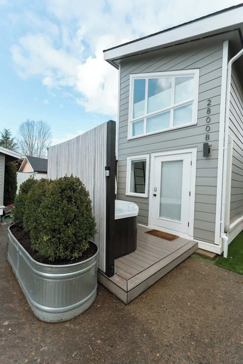 Unwind in style in our stunning 1-bedroom loft, featuring a private and secluded hot tub for the perfect getaway.