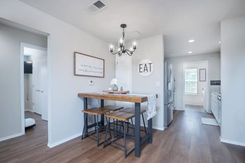 Whether it's a gourmet meal or a midnight snack, this table is where culinary delights and heartwarming conversations collide.