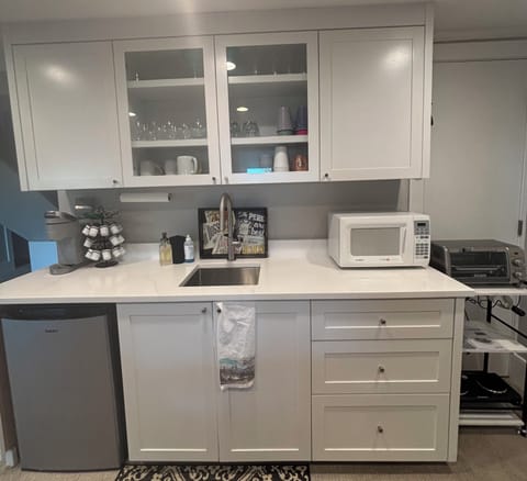 Kitchenette- microwave, toaster oven/air fryer, 2-burner electric hot plate