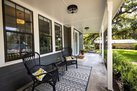 Enjoy your morning cup of coffee on the front porch.