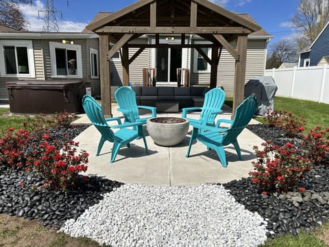 Patio, Fire Pit, Grill, and Hot Tub