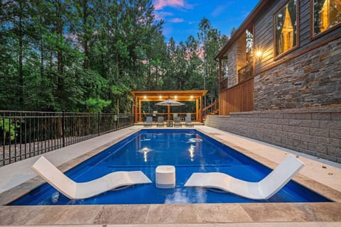 Gated heated swimming pool