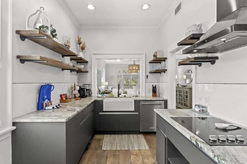 Kitchen with Keurig and drip coffee makers.