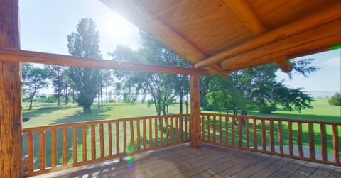 Covered porch view to the west overlooking the Missouri River