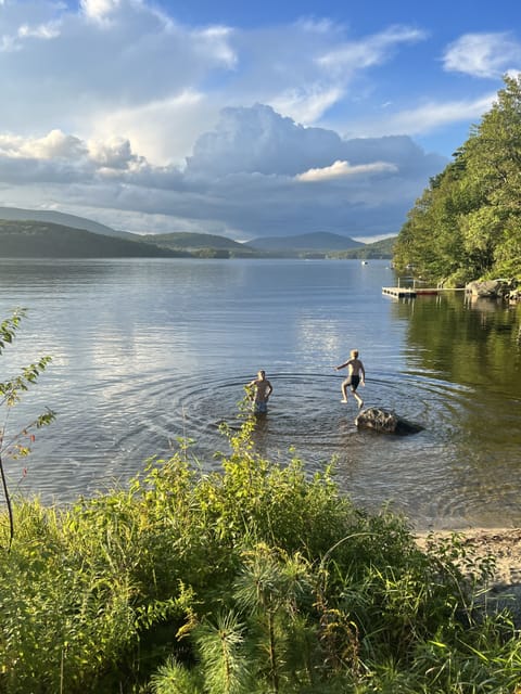 Goose pond. Swimming area with mountain views. Walk across the street.