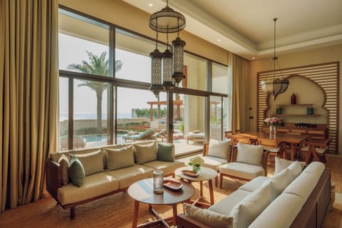 Four-Bedroom Pool Residence, Ocean View | Living area | 55-inch flat-screen TV with cable channels
