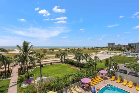 Gulf Front View from Balcony of South Beach 406 on Treasure Island.