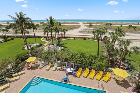 Gulf Front View from Balcony of South Beach 408 on Treasure Island.