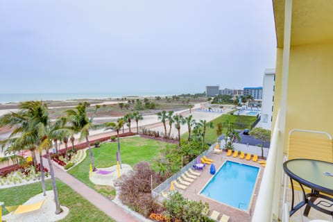 Gulf Front View from Balcony of South Beach 504 on Treasure Island.