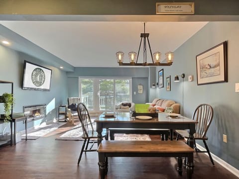 Open-concept dining and living space.