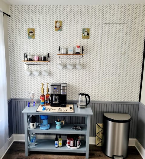 coffee area includes coffee maker, Keurig, espresso maker, coffee syrup 