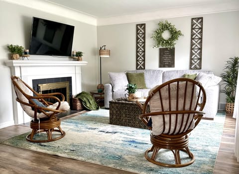 Comfortable seating in the living room.