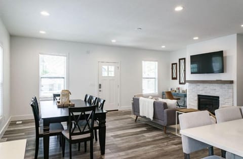 Dining room and living room open to the kitchen