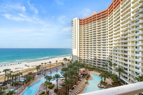 Shores of Panama is a 23‑story Gulf‑front resort offering spacious beachfront condos with private balconies overlooking the emerald waters of the Gulf of Mexico.